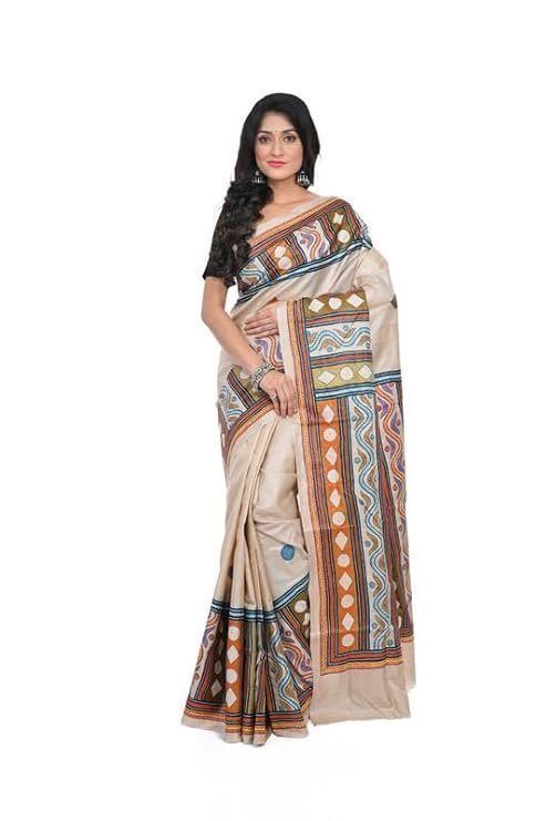5140dNUC7KL._SY741_.jpg Handloom Tassar Saree Made Coloure Comfortable,Lightweight Ethnic Wear Saree For Women'S With Unstiched Blouse Piece - Image 1